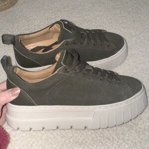 J Slides Forest Green Platform Sneakers